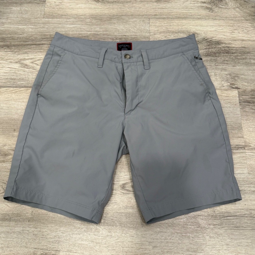 UNTUCKit Mens Performance Shorts Gray W30 Flat Front Golf Casual